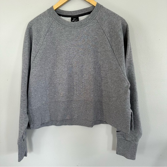 Nike Tops - gray crop nike crewneck sweater loose fit size small